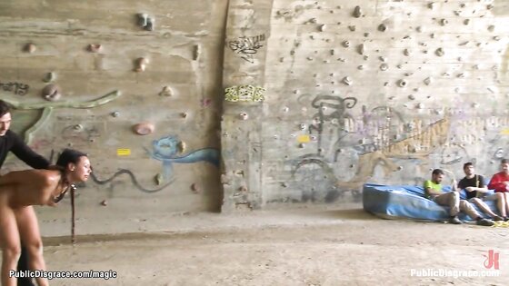 Latina babe fucked outdoor in public