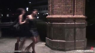 Czech slave fucked in public