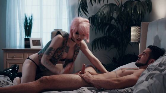 Busty shemale lets sad stepbrother bareback her wet asshole