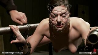 Locked in cage slave fingered