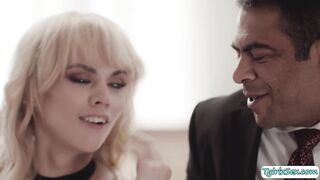 Small tits blonde ts Kate Zoha deepthroats 69 stepdads cock