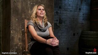 Busty bound blond ass fingered