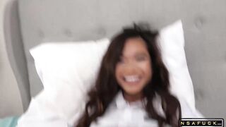 Skinny Asian Teen Trains Stepdaddy