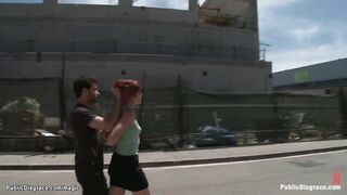 Euro babe made to walk on the streets