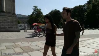 European hottie bound walked in public