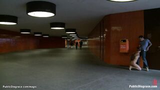 Slave fucked in various public places