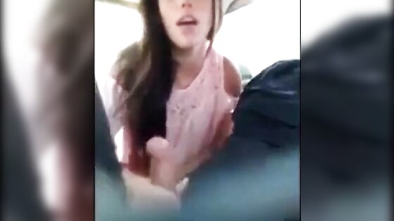 23yr old Kristen swallowing cum in the car