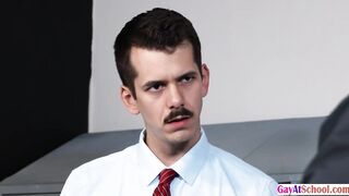 Coach and principal bangs the twink gay in the locker room