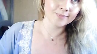 Hot Blonde Babe sucks and fucks dildo on webcam