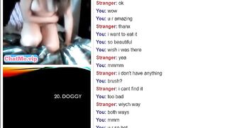 Hot teen with shaved pussy masturbating on video chat