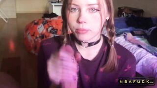 Younger Stepsister Sucks Big Cock and Gets Cum on Face