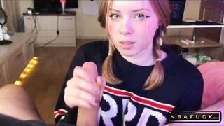 Student Girl Gently Sucks and Loves Cum