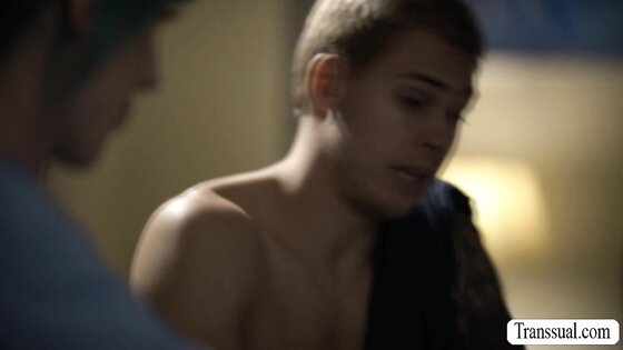 MILF TS comforts stepson by sucking dick