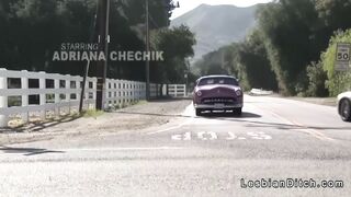 Lesbian teen scissoring in the motel room