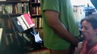 Black dick explodes in chubby white girl mouth