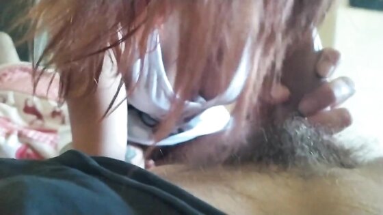 Wet Redhead Czech Gives POV Blowjob