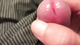 Uncut Foreskin Gaming Closeup with Cum