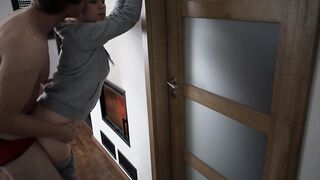 Blonde Teen Gets a Creampie by the Fireplace