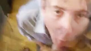 Amateur Takes On Two in a Group Blowjob