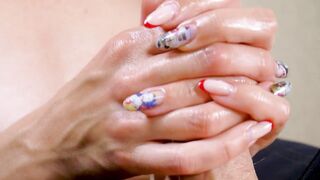 Romantic Handjob by a Small-Titted MILF After Shower