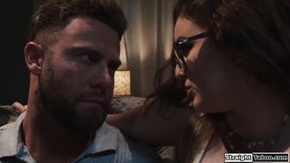 Petite brunette is mandhandled by her bf