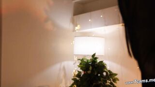 Sultry Latina Shemale Strokes Her Massive Cock on Cam