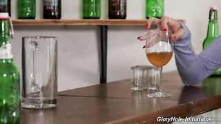 Hairy Young Brunette Fucks Two Cock At Gloryhole