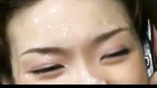 Bukkake Miyu: Japanese Amateur Covered in Cum