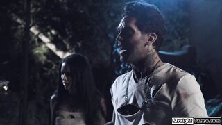 Her dead friends emerge out of the grave