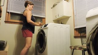 He bought me new washer/dryer set, so I gave him a spin with my big tits