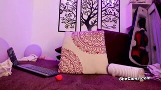 Hot sissy trap wanking her big dick