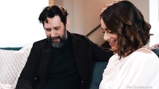 Sophia puts COCK AND BALLS in her mouth