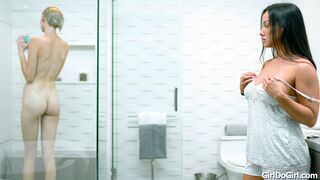 Im sharing a shower with my stepmoms gf