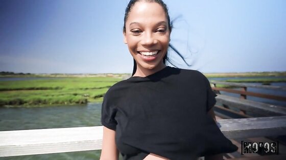 Cute Slender Ebony Teen Loves Big Cock