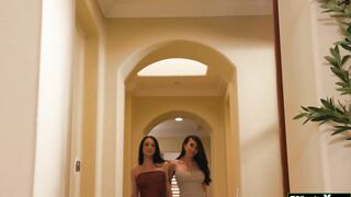 Surprised guys anal reamed by two tgirls