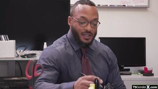 On your knees and suck your tgirl boss