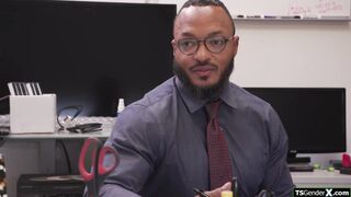 On your knees and suck your tgirl boss