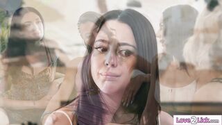 Straight girl seduced by 3 hot lesbians