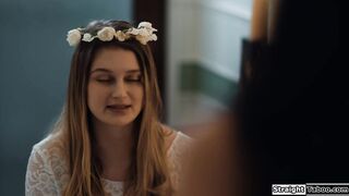 Lesbian babe fucking her stepbros bride