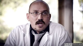 Doctor makes lesbian patient fuck a guy