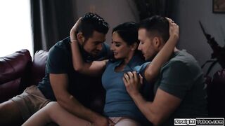 Stepmom fucked by stepson and his friend