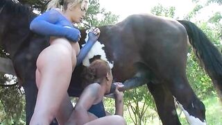 Milly And Latifa Suck Horse