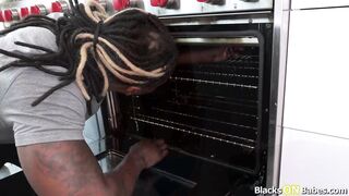 Black handyman fucks busty redhead milf