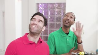 Cuck husband watching wife fuck his bff