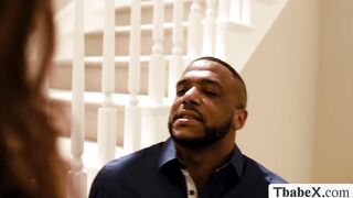 Black dude fucks his TS sidechick tight asshole