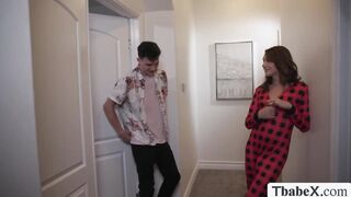 TS got shocked of friends stepbrothers big cock