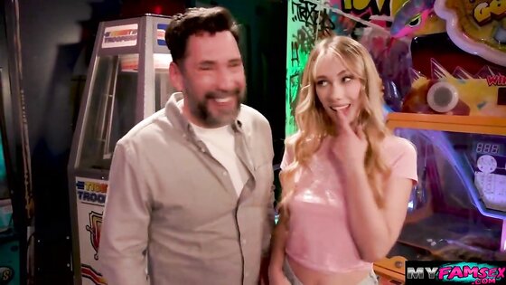 Banging my horny stepdaughter inside arcade house 2