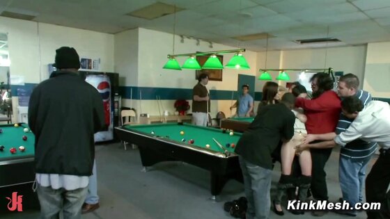Teen Haley Cummings Exposed Naked And Getting Fingered By Strangers At A Pool Hall
