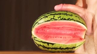 water melon cum - fucking a melon and cumming