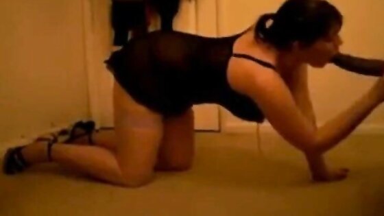 Girl fucking black dildo blowjob